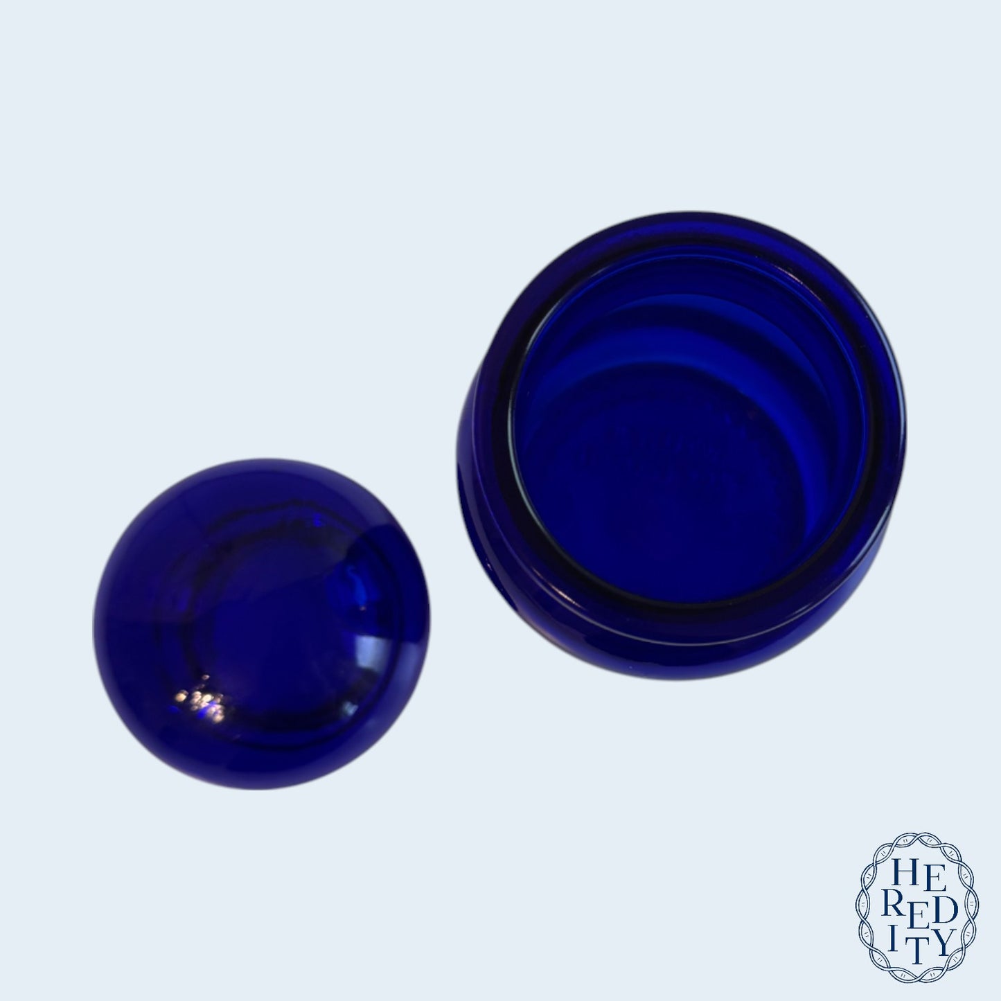 Vintage Belgian Cobalt Blue Apothecary Jar with Rounded Stopper