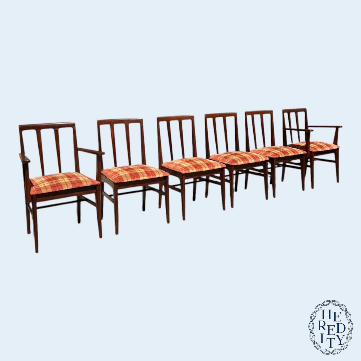 Set of Six British Mid-Century Afromosia Teak Volnay Dining Chairs by A. Younger LTD