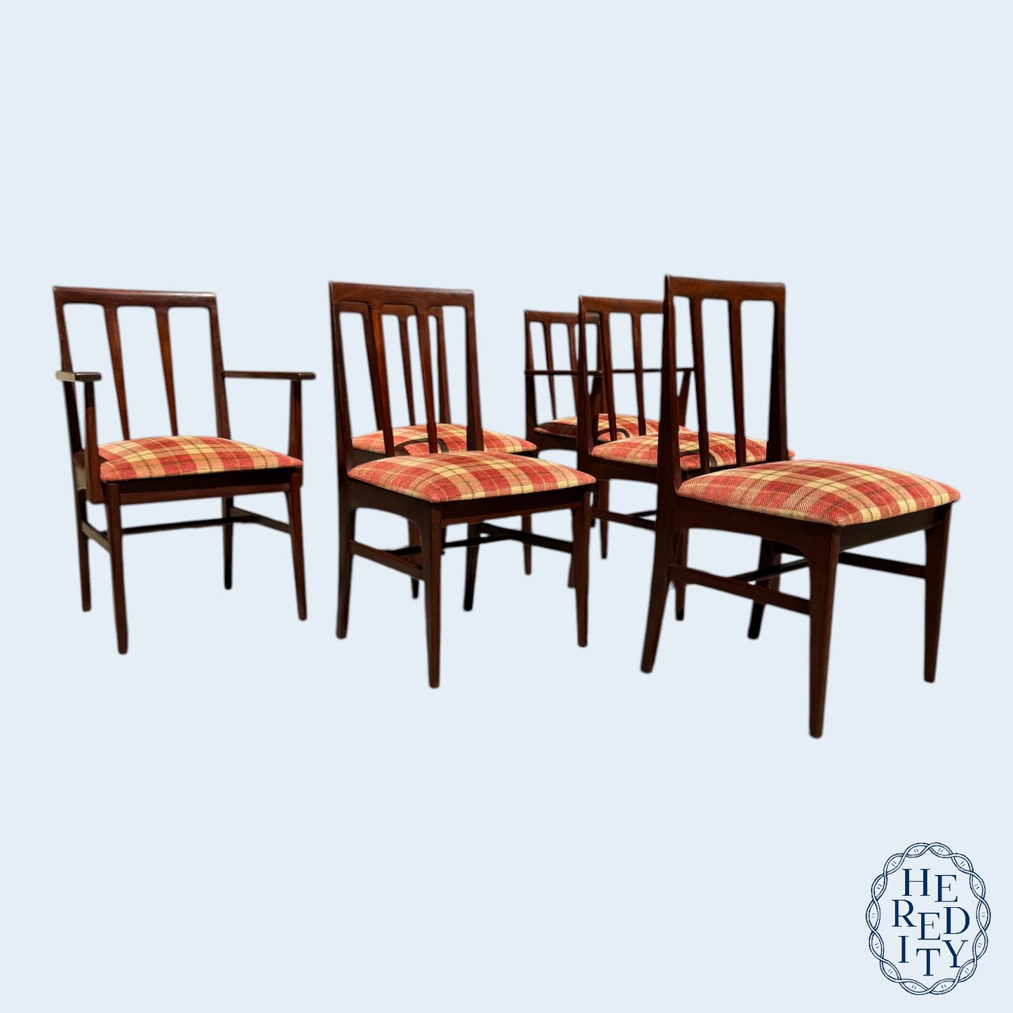 Set of Six British Mid-Century Afromosia Teak Volnay Dining Chairs by A. Younger LTD