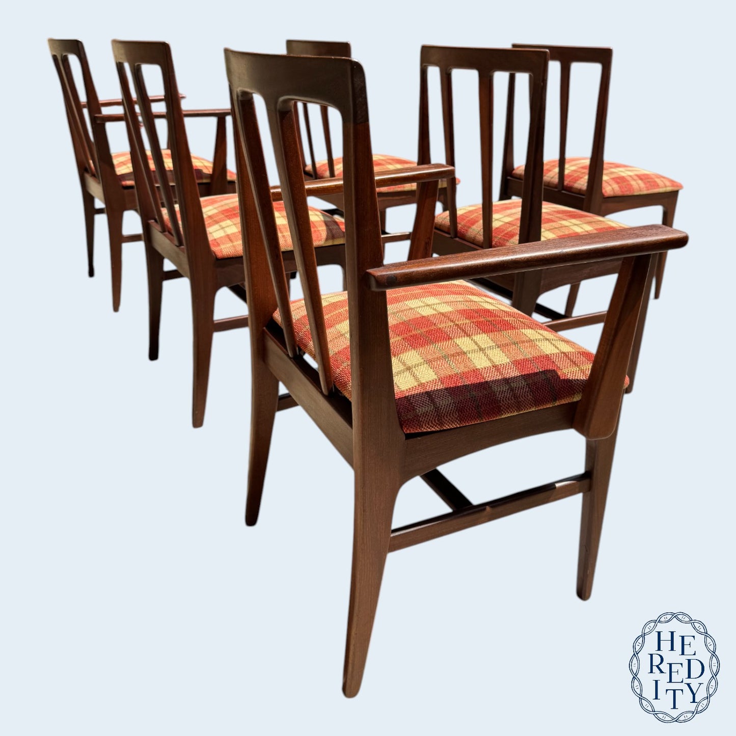 Set of Six British Mid-Century Afromosia Teak Volnay Dining Chairs by A. Younger LTD