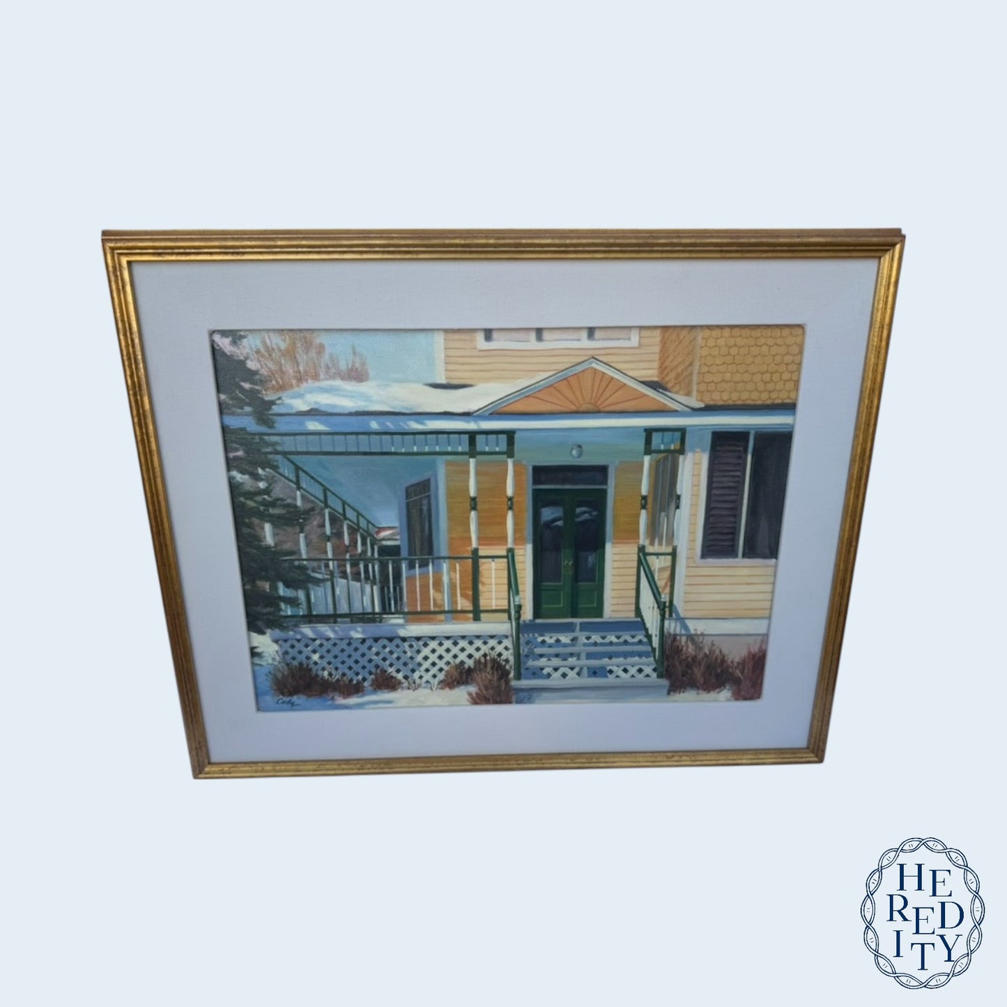 Framed Bruce Cody "Victorian Porch" Signed Original Oil on Canvas Painting