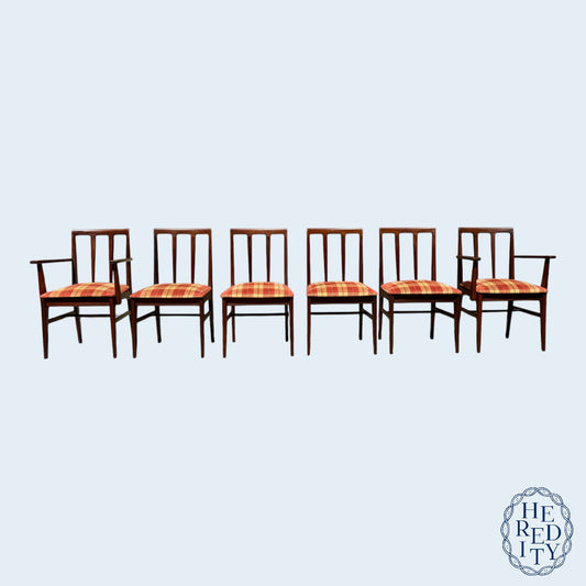 Set of Six British Mid-Century Afromosia Teak Volnay Dining Chairs by A. Younger LTD