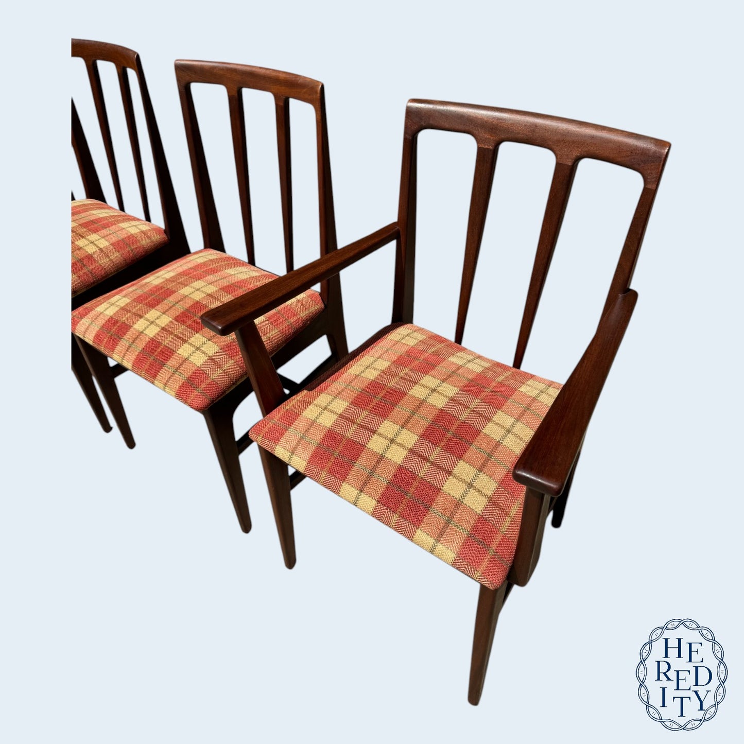 Set of Six British Mid-Century Afromosia Teak Volnay Dining Chairs by A. Younger LTD