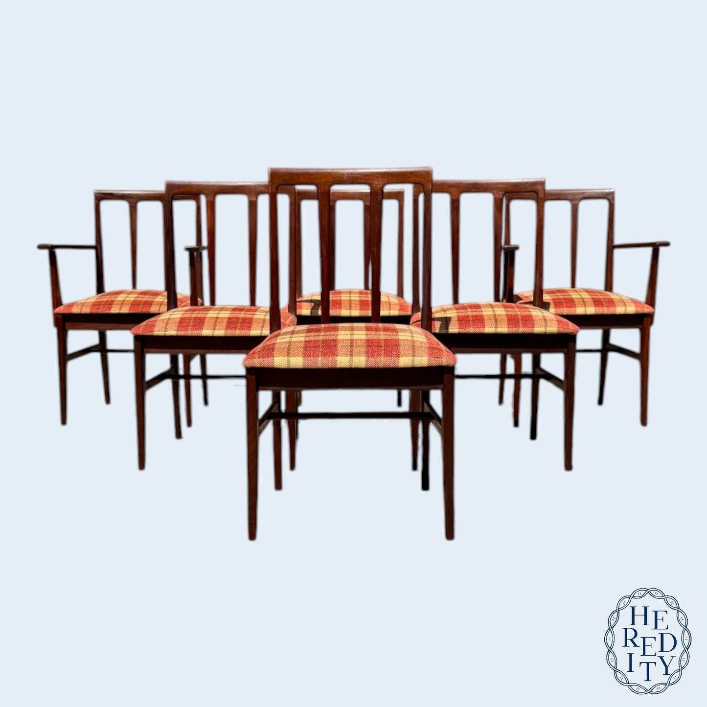 Set of Six British Mid-Century Afromosia Teak Volnay Dining Chairs by A. Younger LTD