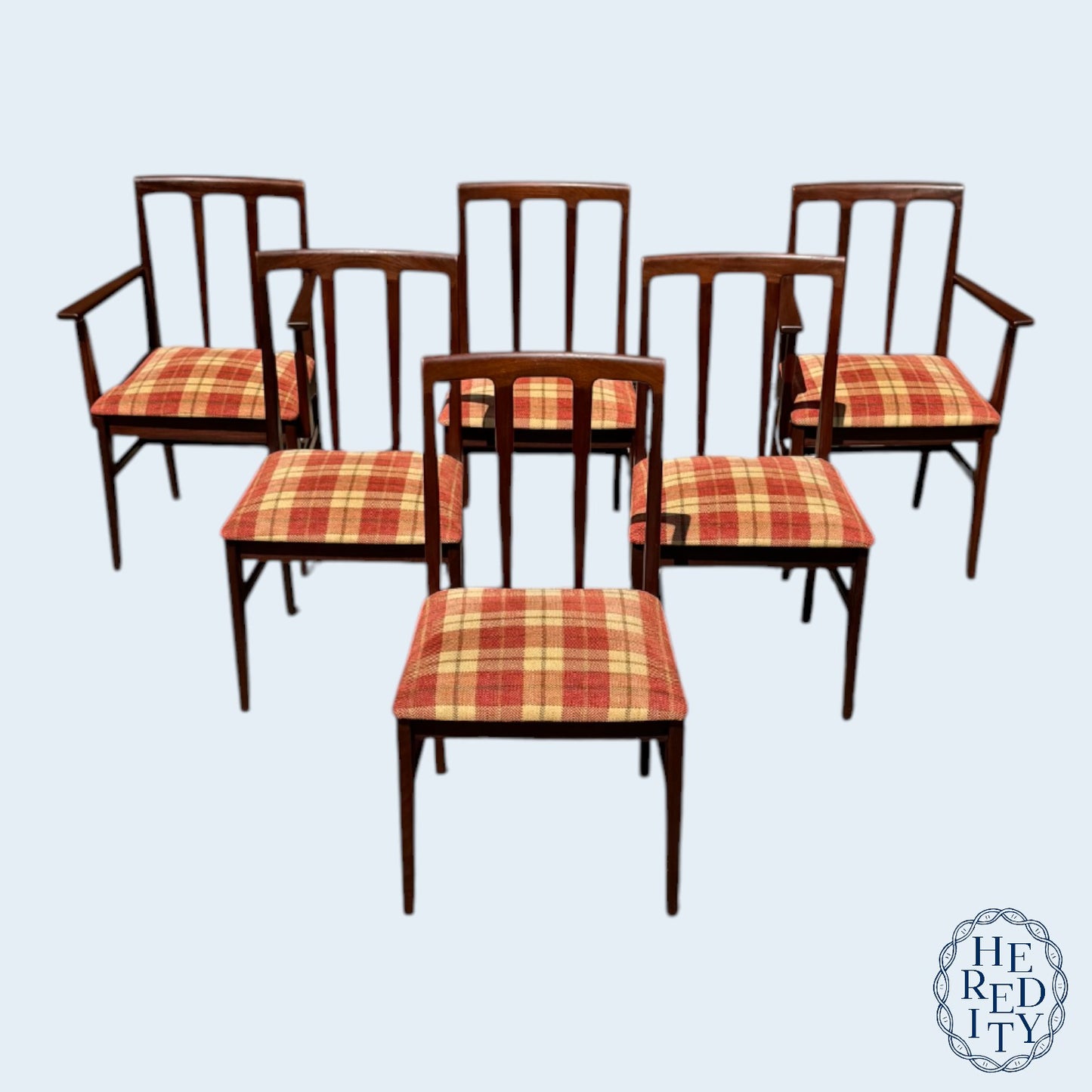 Set of Six British Mid-Century Afromosia Teak Volnay Dining Chairs by A. Younger LTD