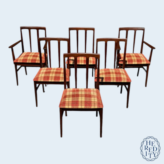 Set of Six British Mid-Century Afromosia Teak Volnay Dining Chairs by A. Younger LTD