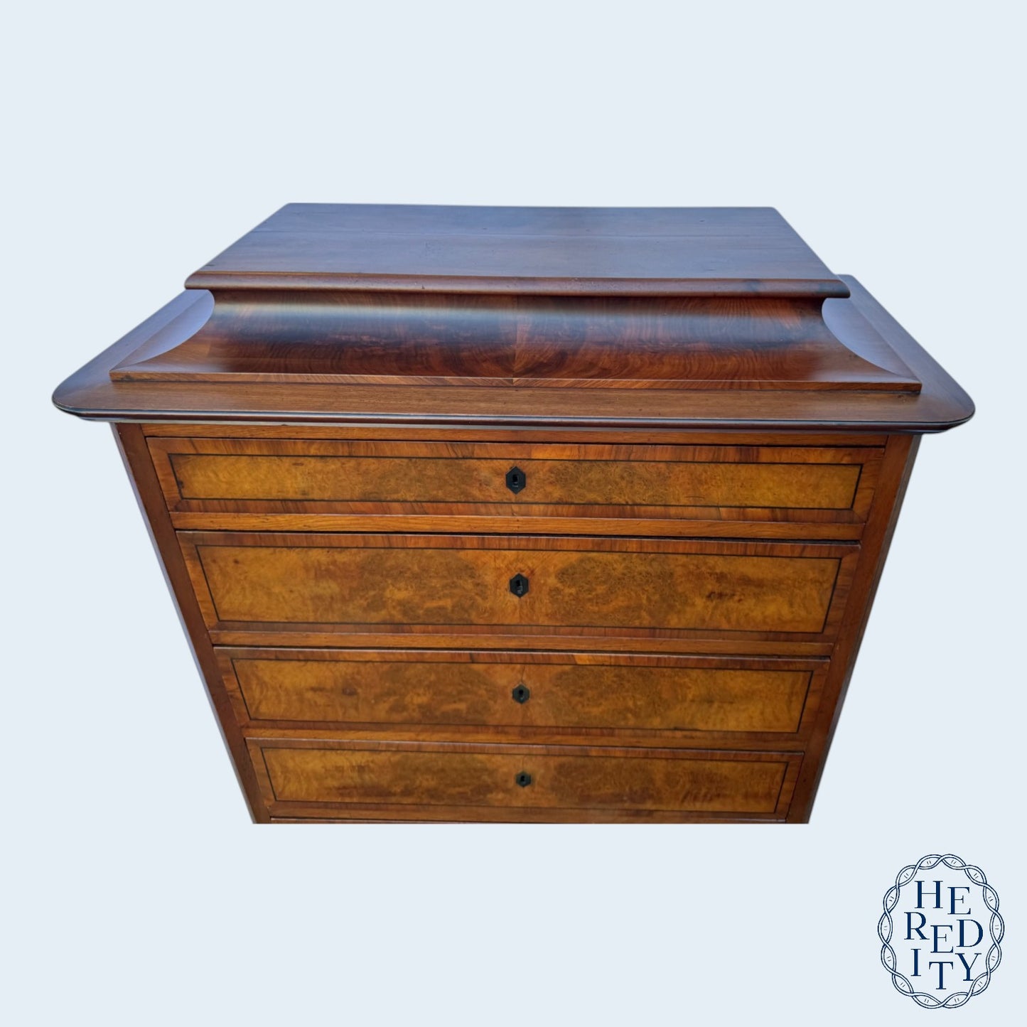 19th Century Danish Biedermeier Highboy (Semainier) Chest of Drawers
