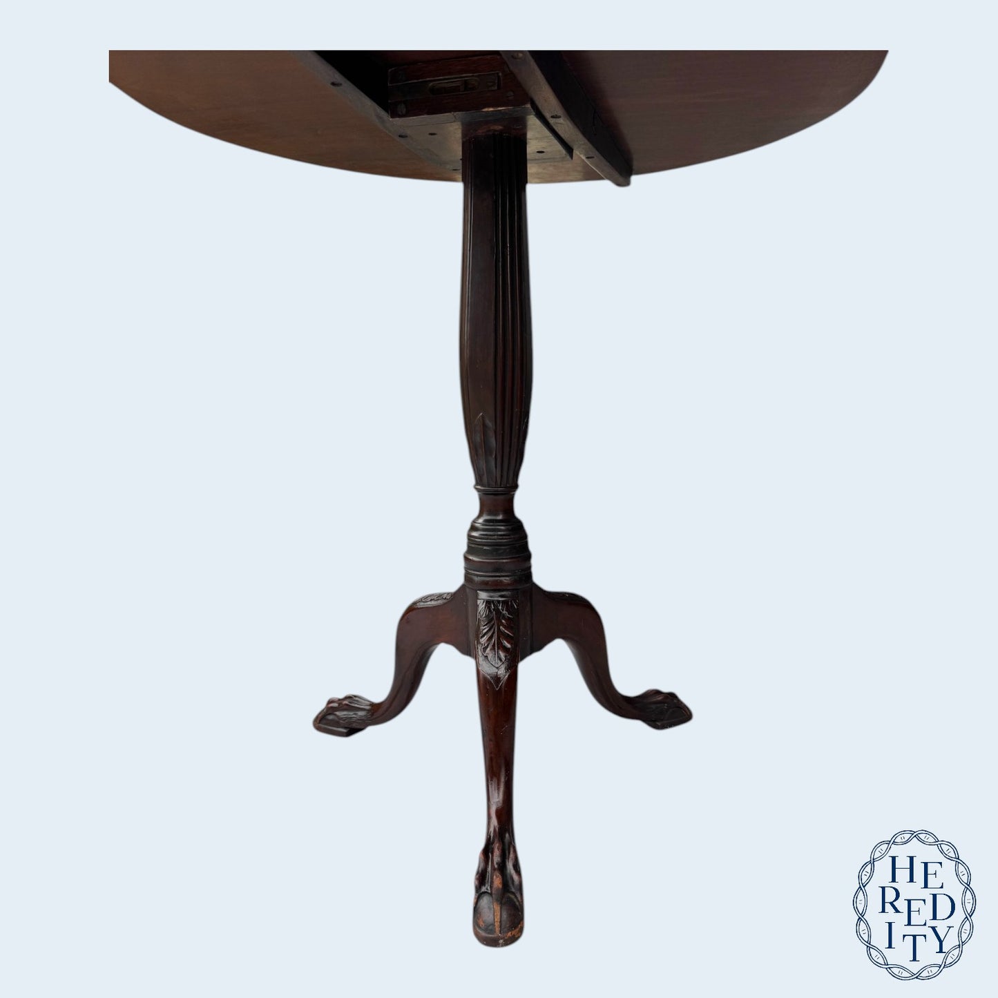 Antique British Carved Mahogany Georgian Tilt Top Tea Table